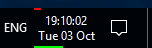 1st Clock showing CPU and memory load.