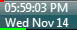 1st Clock displaying date and time and PC load indicators in Windows taskbar clock