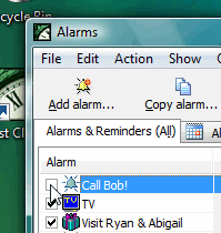 You can easily disable running alarms in the Alarm List. Just uncheck the checkbox next to the alarm in the list. You can enable this alarm any time later by checking that checkbox back.
